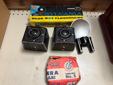 2- Kodak Brownie Flash/Special Six-20 Box Camera 1940s-50s Made in USA 620 Film
