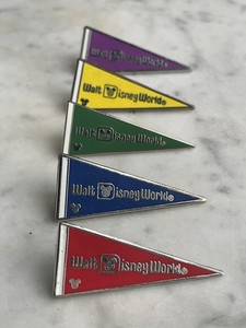 Disney Pin Collecting Set Of 5 Authentic Pennant Banners.  see pictures