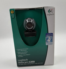 Logitech C250 Webcam USB 1.3MP Photos, Built-In Microphone New In Box Sealed