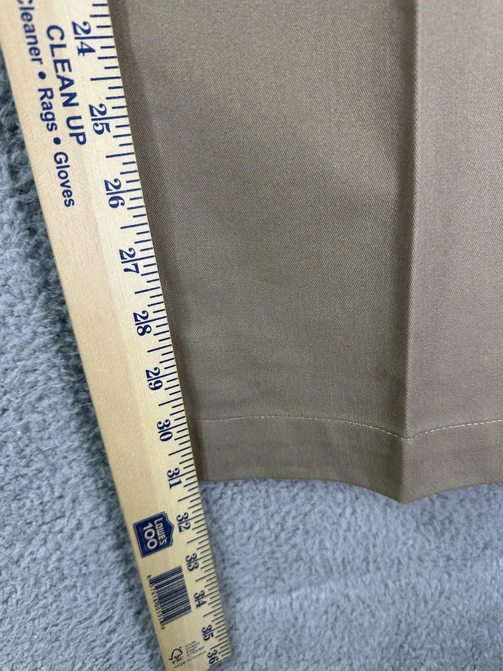 Basic Editions Pants Mens 32x32 Khaki Classic Fit Flat Front Wrinkle Resistant - Image 4 of 4