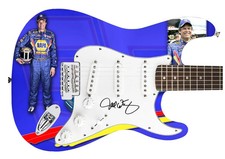 Michael Waltrip Signed Fender Custom 1/1 Graphics Photo Guitar