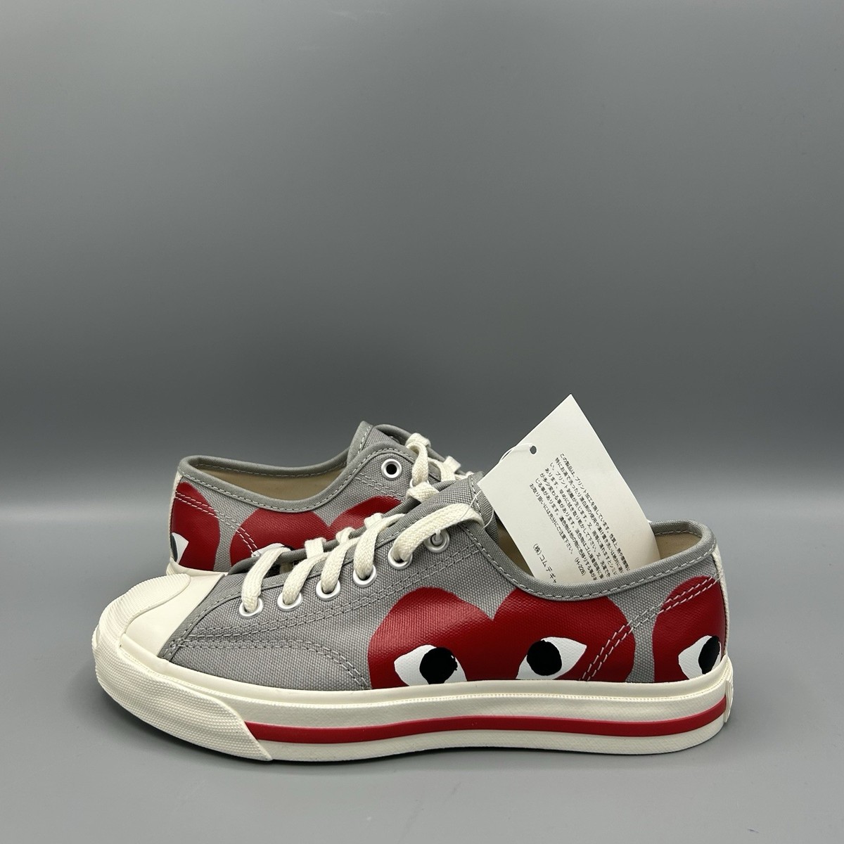 Converse Jack Purcell Comme Des Garçons CDG Play Grey Canvas Shoes