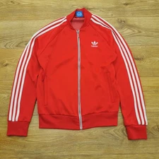 Adidas Track Jacket Mens M Medium Red SST Firebird Trefoil Originals Retro