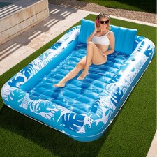 SLOOSH Inflatable Tanning Pool Lounger Float, 85 x 57 Extra Large Pool Floats...