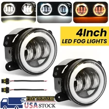 Pair 4-Inch LED Fog Lights Driving Lamp Super Bright Front Bumper Fog Lamps IP65