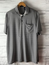 Simply Southern Polo Mens XL Blue White Striped Pocket Golf Shirt light j418