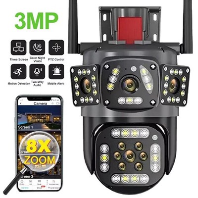 8X ZOOM 6K 12MP Überwachungskamera Aussen WLAN PTZ WiFi IP Kamera Outdoor Alert