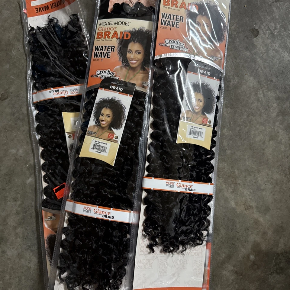6 paquetes Glance onda de agua 30 pulgadas ganchillo trenza corte a tu gusto color 1 Foto 4 de 4