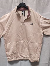 Image of Adidas Tracksuit Set Women's Beige Zip-Neck Top & Jogger Pants UK2XL Minor stain