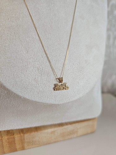 9ct Yellow Gold "Best Friend" Pendant Necklace 16" Curb Chain