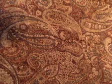 Eastern Accents HEAVY Brocade Tapestry King Duvet Cover Red Brown Paisley