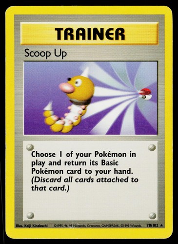 Scoop Up 78/102 Rare Base Set Unlimited Pokemon Moderately Played