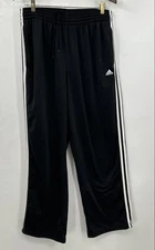 adidas Black White Logo Straight Leg Sweatpants Men's L 90s Vintage