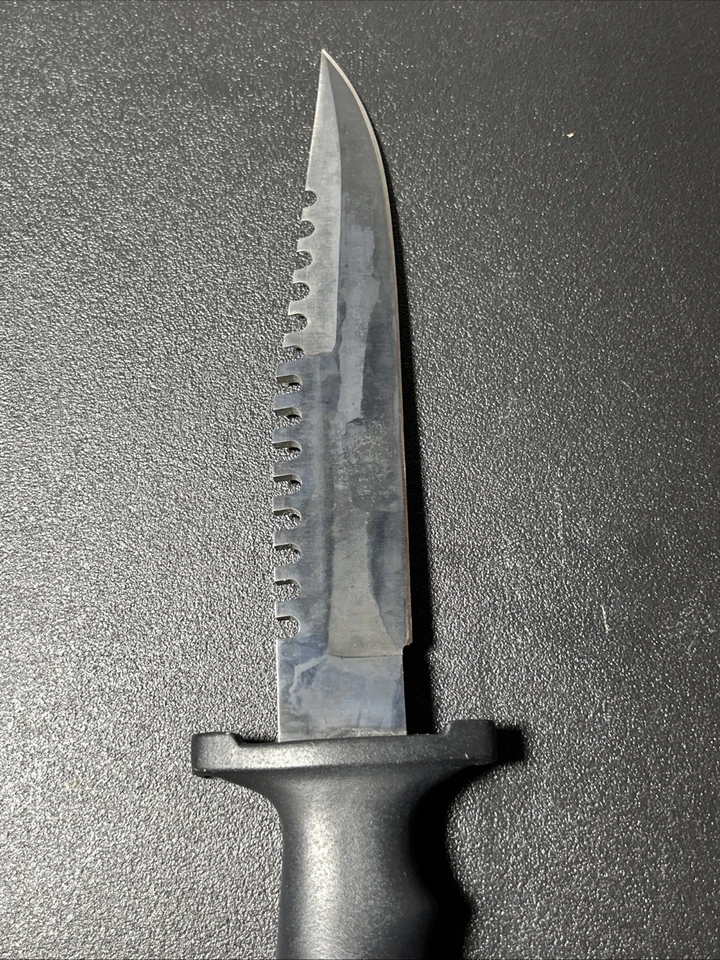 Cuchillo de lucha de supervivencia con mango hueco Taylor Seto Japón de colección y funda de cuero Foto 3 de 4