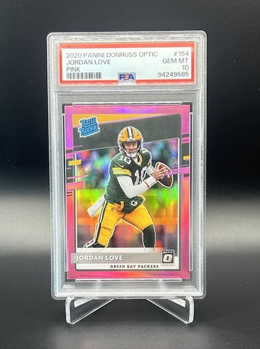2020 Panini Donruss Optic Rated Rookie Jordan Love Pink Prizm #154 PSA 10