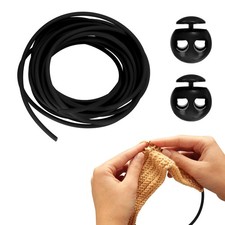 1 Pack Stitch Stopper Set f&uuml;r Strickkordeln mit Kordelverschl&uuml;ssen (Schwarz)