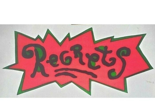 Regrets Rugrats Parody Logo Iron On Heat Transfer 4"X9" Humor