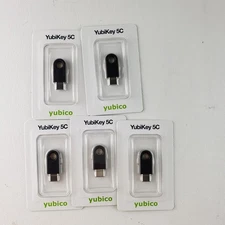 Yubico YubiKey 5C USB-C Security Key Device - New Sealed Lot of 5 keys