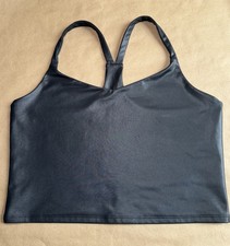 Abercrombie Fitch Women s Medium Black Longline Sports Bra Strappy Back