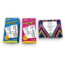 Flash Cards Math Skills Practice Test Prep Subtraction Division Multiplication