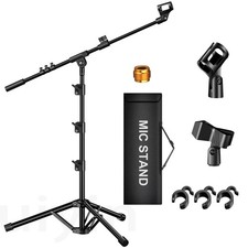 Microphone Stand, Tripod Boom Arm Floor Mic Stand Height Adjustable Heavy Dut...