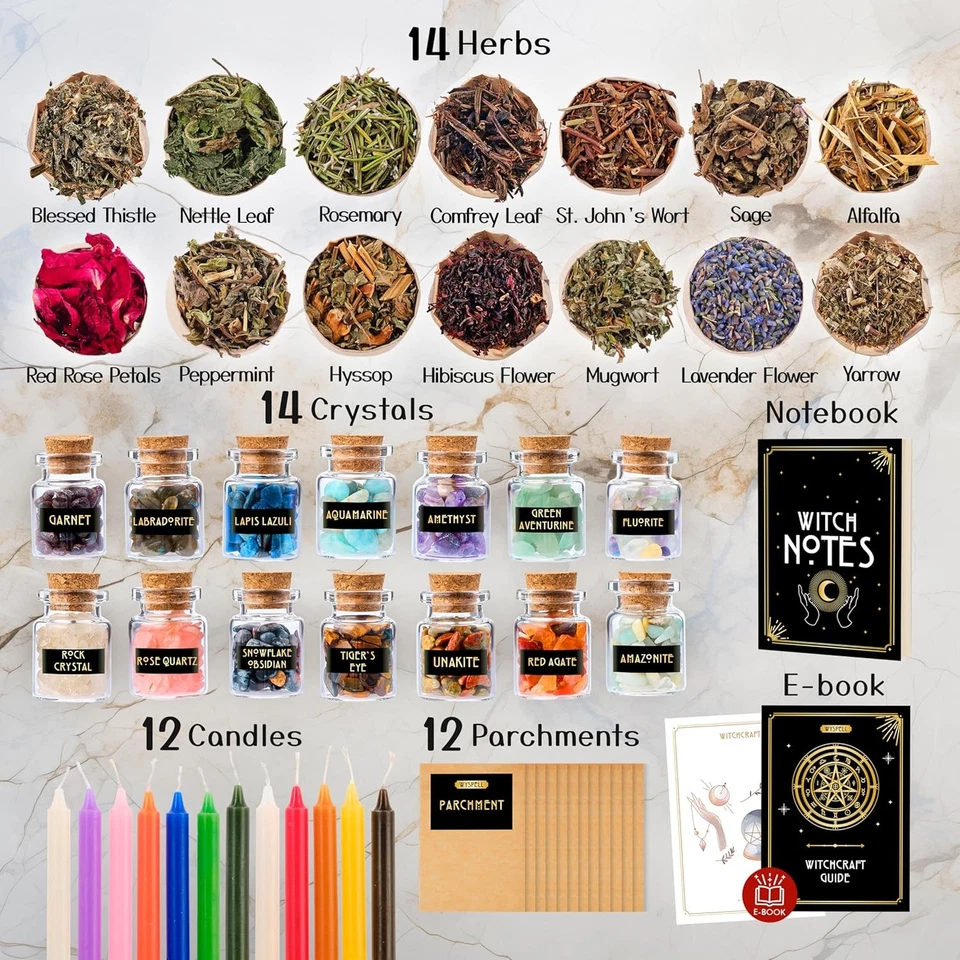 Witchcraft Supplies Kit for Witch Altar 54PCS - Kit, Multicolor - Image 3 of 4