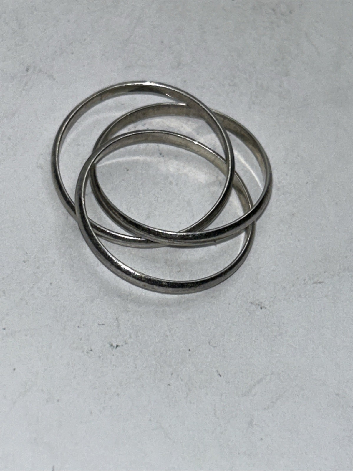 925 Sterling Silver Three Interlocking Bands Ring… - image 4