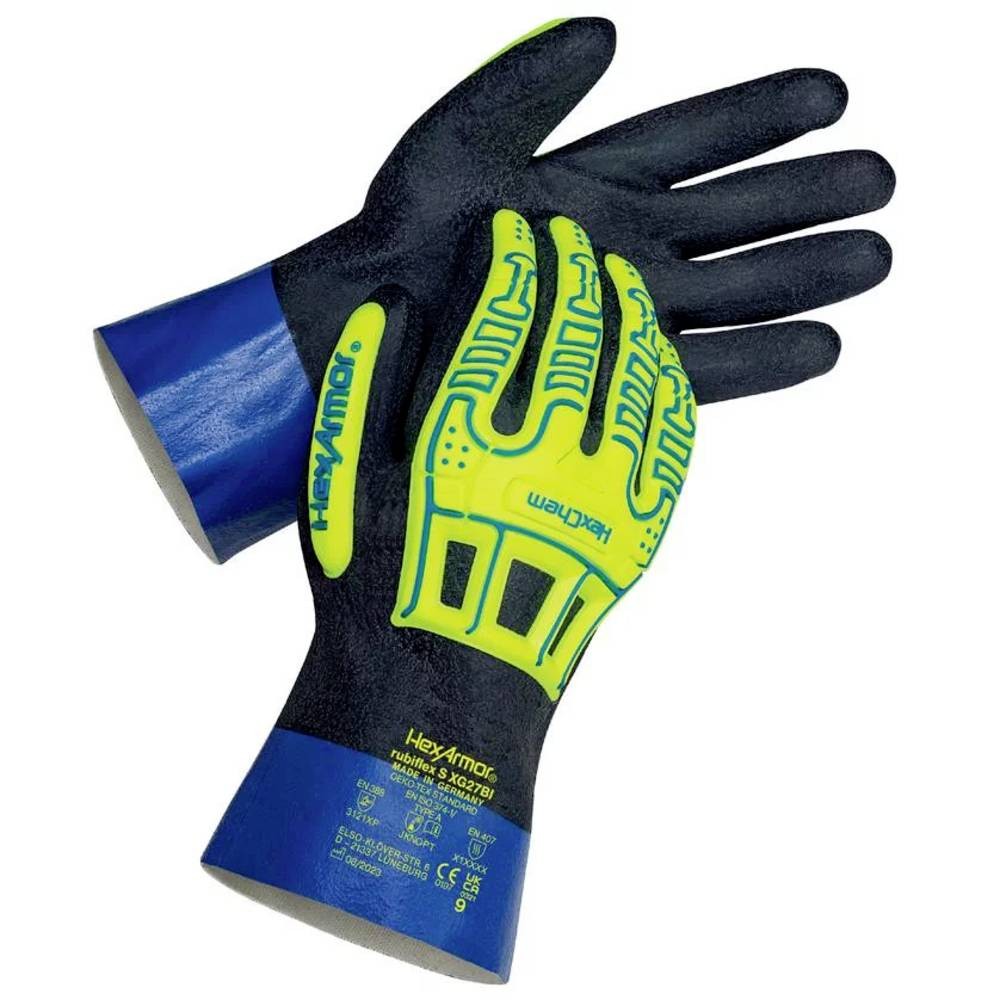 Gants pour produits chimiques HexArmor rubiflex S XG27BI Taille 9 en nitrile vert