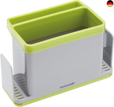 KitchenCraft Spülutensilien-Behälter aus Kunststoff mit Abtropfschale - für Sc