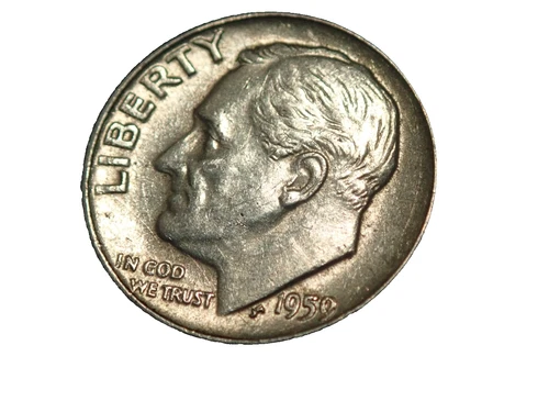 SILVER ROOSEVELT DIME: 1959-P IN ABOUT UNCIRCULATED CONDITION!