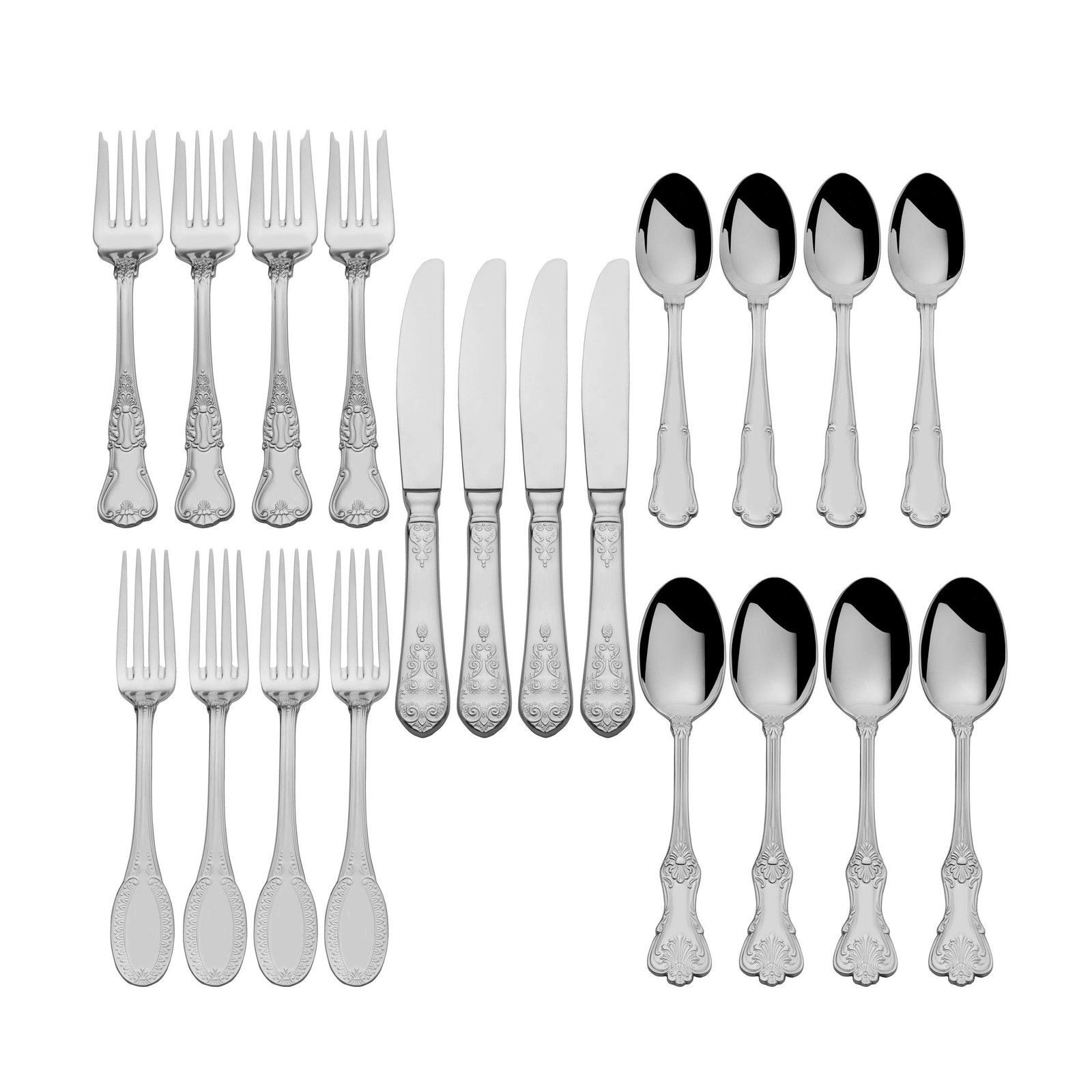 Hotel 20-Piece 18/10 Stainless Steel Flatware Set, Service for 4