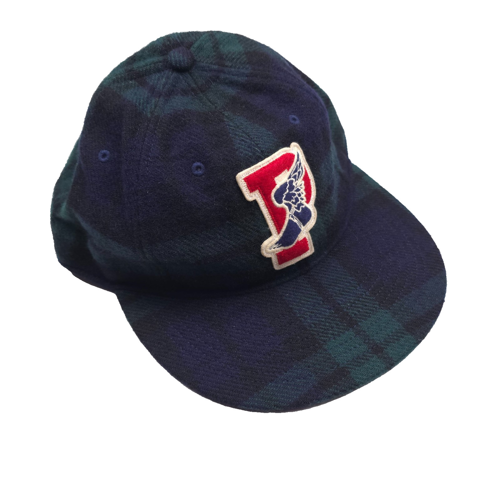 Polo Ralph Lauren P-Wing Logo Wool Ball Cap Mens Blue Plaid Leather Strap Hat 30790₽