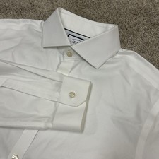 Charles Tyrwhitt Super Slim Fit Shirt Mens 16 36 Solid White Button Up Cotton