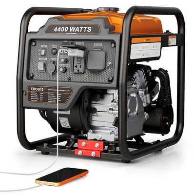 Efurden 4400W Gas Generator Inverter Portable Home Camping 208CC 4-Stroke OHV