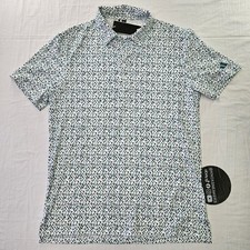 Adidas Ultimate 365 Micro Argyle Polo White Pure Teal JL5270 Men's Size Large