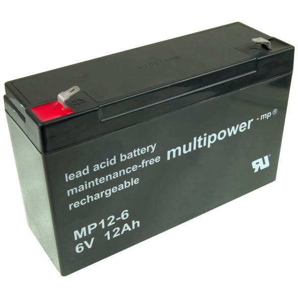 Multipower MP12-6 6V 12 Ah Bleigel Blei Akku AGM Ersetzt Effekta BT 6-12 AGM-image