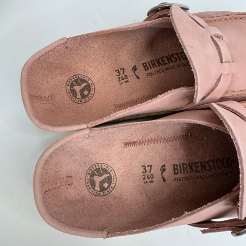 Zapatos sin cordones para mujer Birkenstock rosa Buckley cuero nobuck talla 37 6 7 zuecos - Imagen 7 de 11