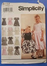 Simplicity 8754 Vintage lata 90-te Dziecięca, Dziewczęca Pełna spódnica Sukienka Wzór do szycia
