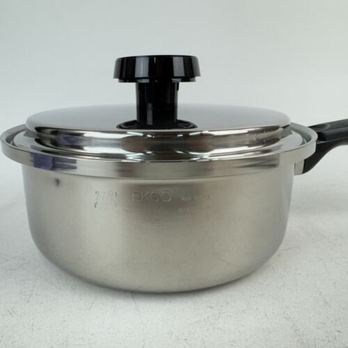 EHP EKCO Tri-Clad Stainless Steel 9” Sauce Pan Pot W/Vented Lid Titanium 9HE - Picture 3 of 16