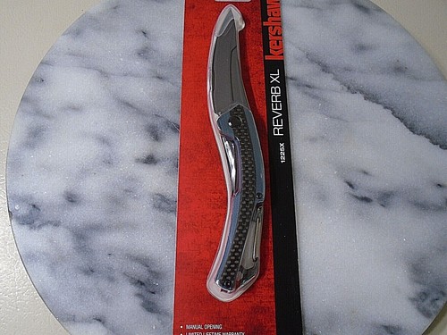 Kershaw Reverb XL Pocket Knife Carbon Fiber G10 8Cr13MoV 1225 Carabiner 7.4" OA - Picture 15 of 17