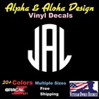Circle Monogram Vinyl Decal Sticker | Custom Personalized Letters Initials