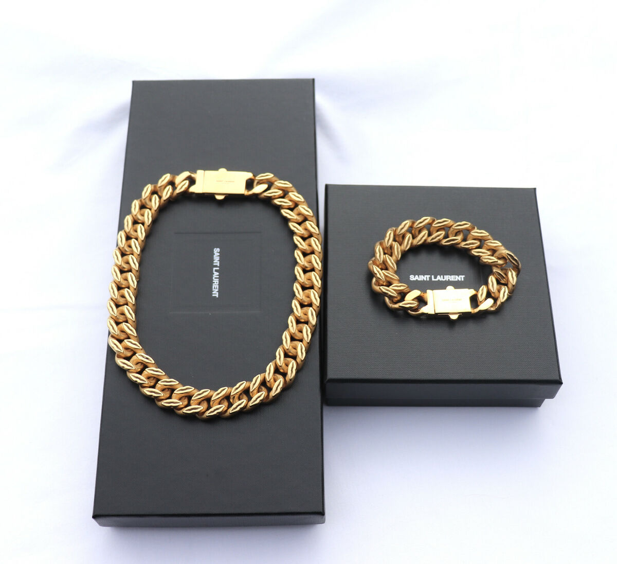Saint laurent curb chain bracelet deals