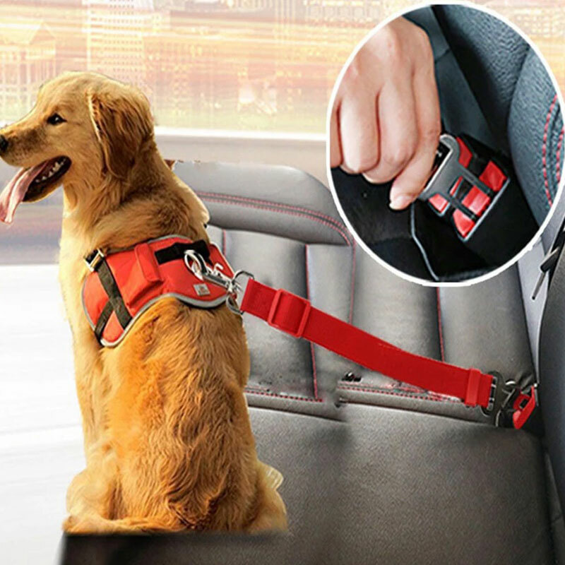 Seguridad Mascotas Cinturón de Correa Perro Gato Arnés para Collar Moderación