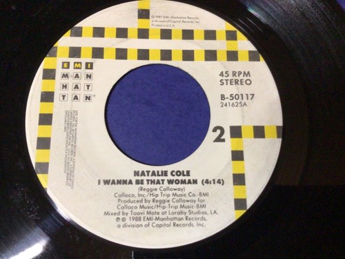NATALIE COLE~pink cadillac/i wanna be that woman EMI 1988~ 7” 45rpm ~ Ex - Imagen 3 de 5