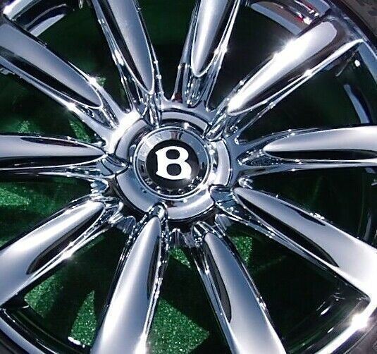 4 New Chrome Factory Bentley Continental 21 Wheels OEM Flying Spur Propeller Set