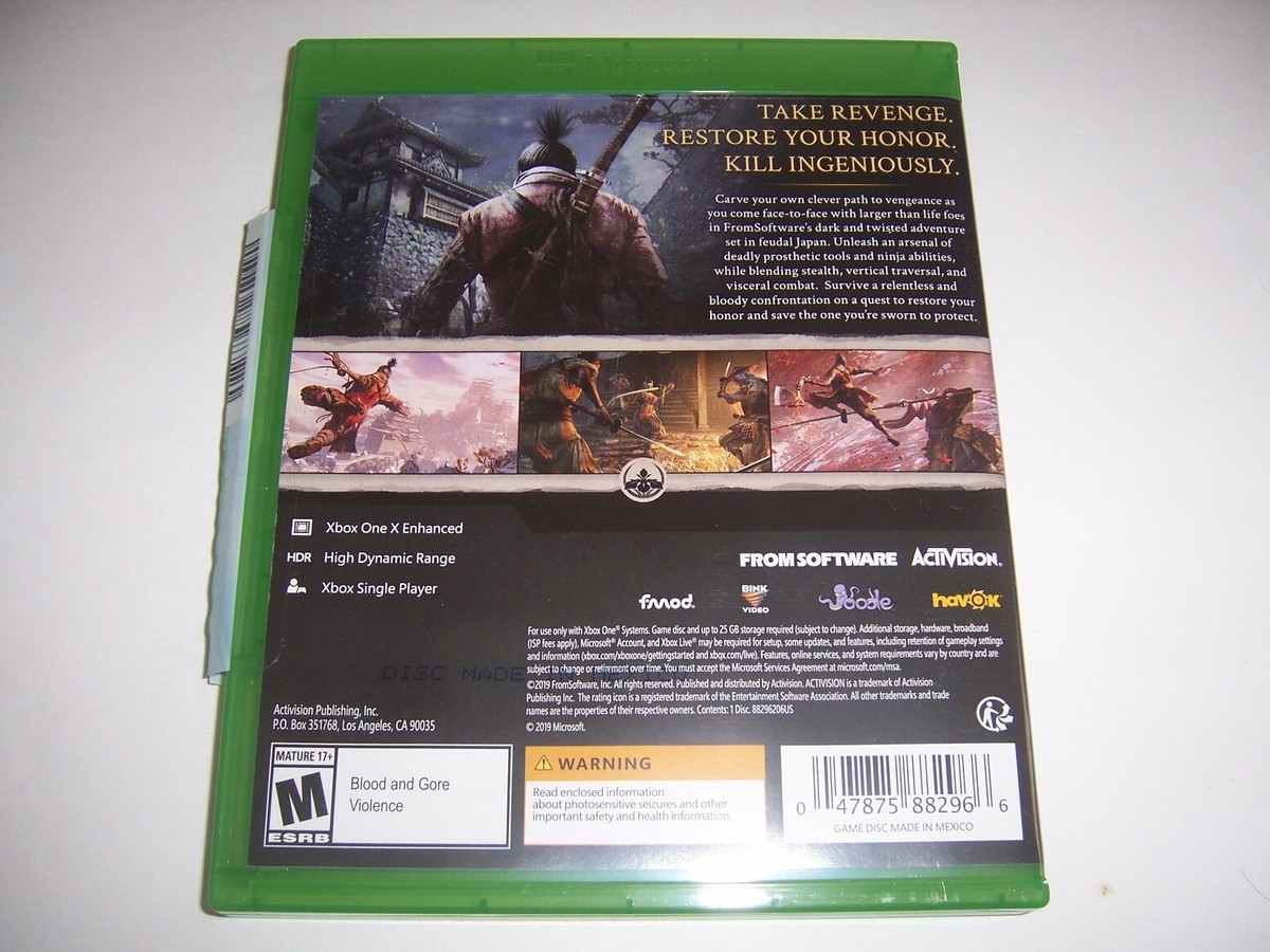 Replacement Original Box Case Xbox One XB1 - SEKIRO SHADOWS DIE