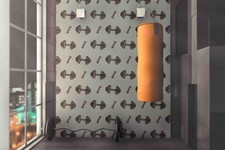 3D Pattern Dumbbell Gray Round Self-adhesive Removeable Wallpaper Wall Mural 100