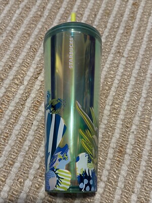 Starbucks 2024 Iridescent Canna Lily Floral Seashell Tumbler NEW