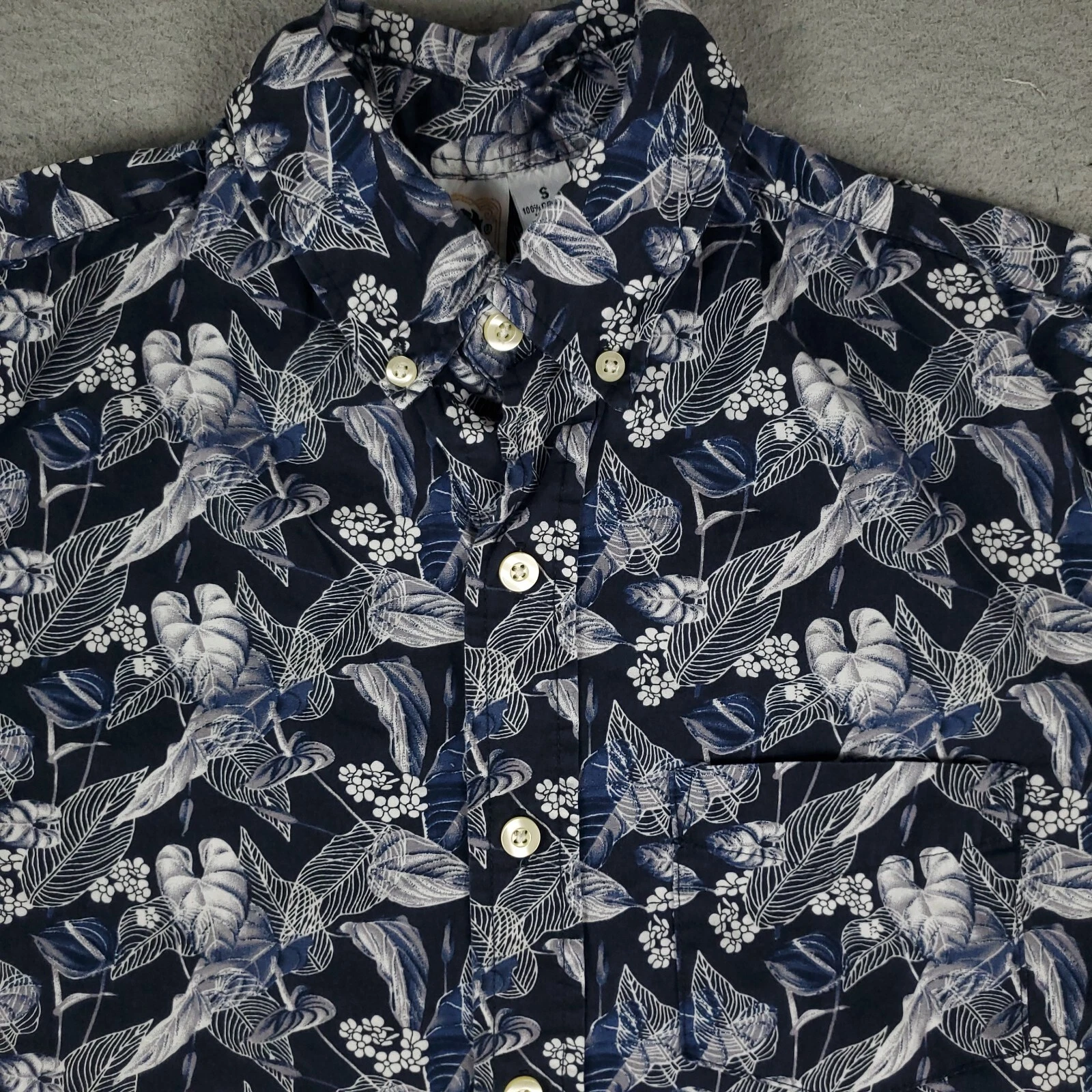 Kennington Shirt Mens Size Small Blue Floral Casual Button Up Short Sleeve