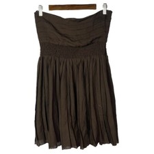 Alice + Olivia Dark Brown Y2K Pleated Strapless Mini Dress 6
